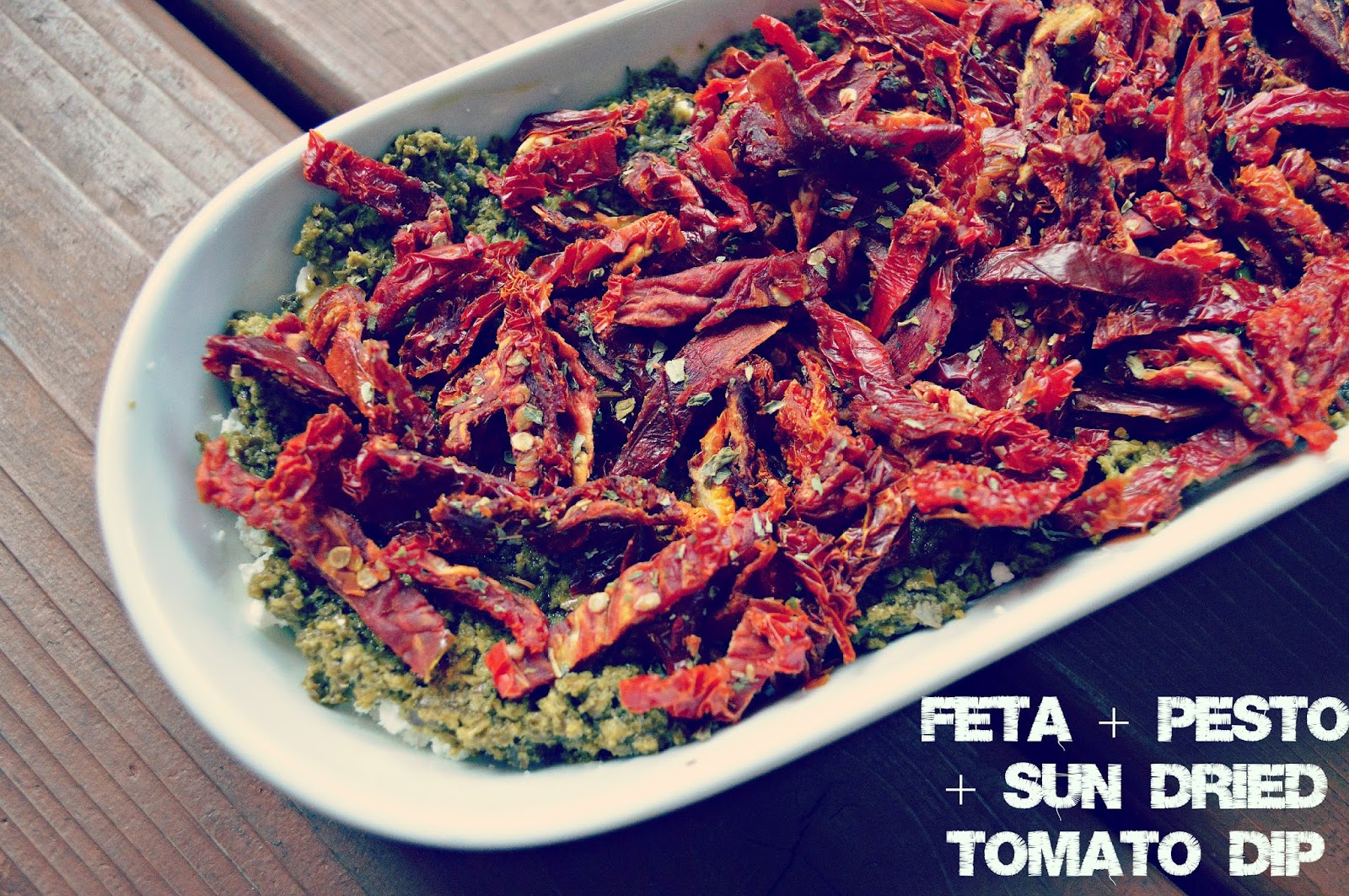Goat or Feta Cheese + Pesto + Sun Dried Tomato Dip Girl and Her Kitchen